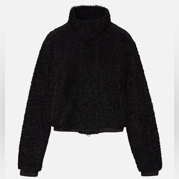 NWT WSLY Eco Sherpa Varick Bomber Jacket in Black Size Large - Picture 1 of 8